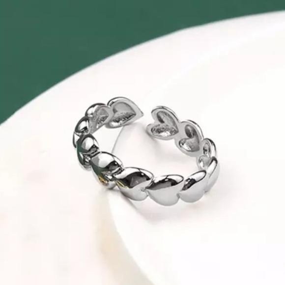 Jewelry - NEW 925 STERLING SILVER ADJUSTABLE HEART RING